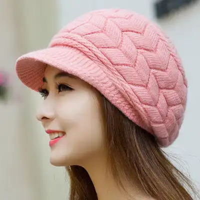 Winter Women Hat Wide Brim Keep Warm Cap