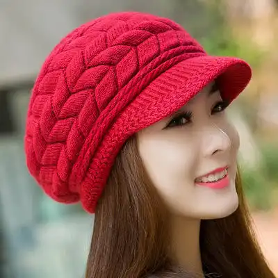 Women's Hats Winter Warm Knitted Hat Rabbit Hair